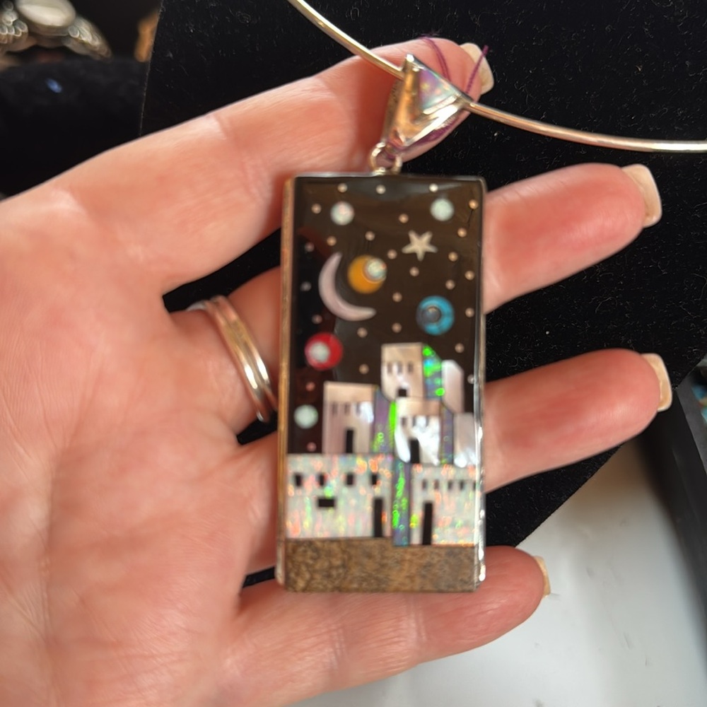 Colorful Inlay Galaxy Pendant - Picture 2 of 3